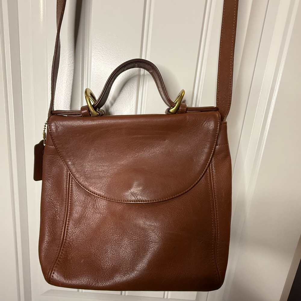 Coach Vintage Legacy 4158 Crossbody Brown Leather Handle Bag Used